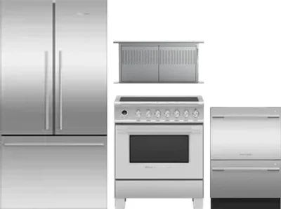 4 Piece Package Includes Refrigerator, Range, Hood And Dishwasher